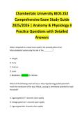 Chamberlain University BIOS 252  Comprehensive Exam Study Guide  2025&sol;2026 &vert; Anatomy & Physiology II  Practice Questions with Detailed  Answers