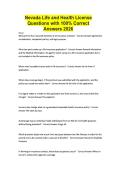 Nevada Life and Health License Questions with 100&percnt; Correct Answers 2026
