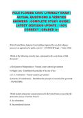 FCLE FLORIDA CIVIC LITERACY EXAM &vert; ACTUAL QUESTIONS & VERIFIED ANSWERS &vert; COMPLETE STUDY GUIDE &vert; LATEST 2025&sol;2026 UPDATE &vert; 100&percnt; CORRECT &vert; GRADED A&plus;