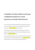 LEADERSHIP ATI RN PROCTORED EXAM 2026 Update COMPREHENSIVE FREQUENTLY TESTED QUESTIONS and ANSWERS WITH RATIONALES