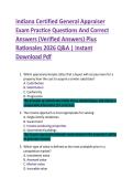 Indiana Certified General Appraiser   Exam Practice Questions And Correct  Answers &lpar;Verified Answers&rpar; Plus  Rationales 2026 Q&A &vert; Instant  Download Pdf 