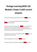 Portage Learning BIOD 152  Module 2 Exam 2 with correct  answers 