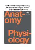 Test Bank For Anatomy and Physiology 2nd Edition by OpenStax&comma; All 28 Chapters Covered&comma; Verified Latest Edition
