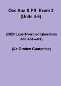 Occupational Analysis & PR Exam 2 PDF &vert; Units 4&ndash;6 Practice Questions & Review