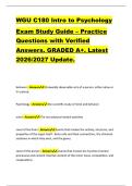 WGU C180 INTRODUCTION TO PSYCHOLOGY