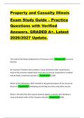 Property and Casualty Illinois  Exam Study Guide &ndash; Practice  Questions with Verified  Answers&period; GRADED A&plus;&period; Latest  2026&sol;2027 Update&period; 