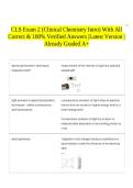 CLS Exam 2 &lpar;Clinical Chemistry Intro&rpar; With All Correct & 100&percnt; Verified Answers &vert;Latest Version &vert;Already Graded A&plus;