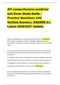 ATI comprehensive predictor  exit Exam Study Guide &ndash;  Practice Questions with  Verified Answers&period; GRADED A&plus;&period;  Latest 2026&sol;2027 Update&period;  