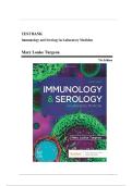 Test Bank - Immunology and Serology in Laboratory Medicine&comma; 7th Edition &lpar;Turgeon&comma; 2022&rpar;&comma; Chapter 1-27 &vert; All Chapters