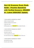 Hesi A2 Grammar Exam Study  Guide &ndash; Practice Questions  with Verified Answers&period; GRADED  A&plus;&period; Latest 2026&sol;2027 Update&period; 