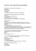 IHS FINAL TEST QUESTIONS AND ANSWERS