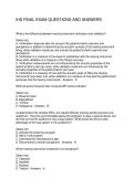 IHS FINAL EXAM QUESTIONS AND ANSWERS