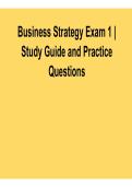 Business Strategy Exam 1 &ndash; Study Guide and Practice Questions 2025&sol; 2026