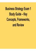 Business Strategy Exam 1 Study Guide &ndash; Key Concepts&comma; Frameworks&comma; and Review 2025&sol; 2026