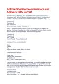 ASE Certification Exam Questions and Answers 100&percnt; Correct