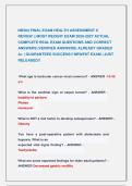 NR304 FINAL EXAM HEALTH ASSESSMENT II   REVIEW &vert;&vert; MOST RECENT EXAM 2026-2027 ACTUAL  COMPLETE REAL EXAM QUESTIONS AND CORRECT  ANSWERS &lpar;VERIFIED ANSWERS&rpar; ALREADY GRADED  A&plus; &vert; GUARANTEED SUCCESS&excl;&excl; NEWEST EXAM &vert; JUST  RELEASED&excl;&excl;  