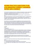NCSBN PRACTICE QUESTIONS 76-90 & ELABORATED CORRECT ANSWERS RATED 100&percnt; CORRECT