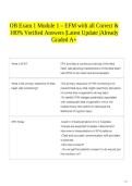 OB Exam 1 Module 1 &ndash; EFM with all Correct & 100&percnt; Verified Answers &vert;Latest Update &vert;Already Graded A&plus;