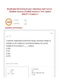 Residential Electrician Exam 1 Questions And Correct Detailed Answers &lpar;Verified Answers&rpar; &vert; New Update 2026&sol;27 &vert; Graded A&plus;