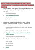 Nursing Acceleration Challenge Exam NACE I PN-RN  Foundations Final Practice Test 2026 &vert; Verified Answers &vert;  Exam Prep
