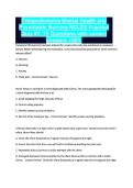 Comprehensive Mental Health and Psychiatric Nursing NCLEX Practice Quiz &num;1&colon; 75 Questions with correct answers 100&percnt;