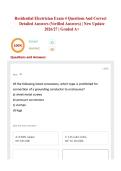 Residential Electrician Exam 4 Questions And Correct Detailed Answers &lpar;Verified Answers&rpar; &vert; New Update 2026&sol;27 &vert; Graded A&plus;