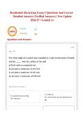 Residential Electrician Exam 2 Questions And Correct Detailed Answers &lpar;Verified Answers&rpar; &vert; New Update 2026&sol;27 &vert; Graded A&plus;