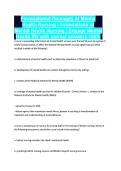 Foundational Concepts of Mental Health Nursing &vert; Foundations of Mental Health Nursing &vert; Engage Mental Health RN with correct answers 100&percnt;
