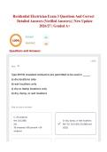 Residential Electrician Exam 3 Questions And Correct Detailed Answers &lpar;Verified Answers&rpar; &vert; New Update 2026&sol;27 &vert; Graded A&plus;