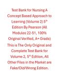 Test Bank Nursing A Concept Based Approach to Learning &lpar;Volume 2&rpar; 5th Edition By Pearson