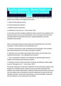 Practice Questions&colon; Mental Health and Mental Illness with correct answers 100&percnt;