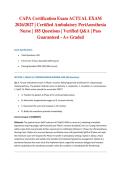CAPA Certification Exam ACTUAL EXAM 2026&sol;2027 &vert; Certified Ambulatory PeriAnesthesia Nurse &vert; 185 Questions &vert; Verified Q&A &vert; Pass Guaranteed - A&plus; Graded