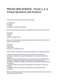 PRAXIS 5005 SCIENCE - Forms 1&comma; 2&comma; & 3 Exam Questions and Answers