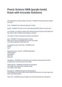 Praxis Science 5005 &lpar;purple book&rpar; Exam with Accurate Solutions