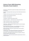 Science Praxis 5005 Elementary Education Exam-Graded A
