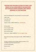 CERTIFIED CROP ADVISOR &lpar;CCA&rpar; PRACTICE EXAM &vert; 2026  NEWEST ACTUAL EXAM COMPLETE 650 QUESTIONS  WITH DETAILED VERIFIED ANSWERS &lpar;100&percnt; CORRECT  ANSWERS&rpar; &sol;A&plus; STUDY MATERIAL
