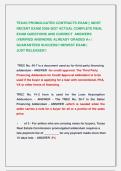 TEXAS PROMULGATED CONTRACTS EXAM &vert;&vert; MOST  RECENT EXAM 2026-2027 ACTUAL COMPLETE REAL  EXAM QUESTIONS AND CORRECT  ANSWERS  &lpar;VERIFIED ANSWERS&rpar; ALREADY GRADED A&plus; &vert;  GUARANTEED SUCCESS&excl;&excl; NEWEST EXAM &vert;                            JUST RELEASED&excl;&excl; 