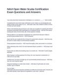NAUI Open Water Scuba Certification Exam Questions and Answers