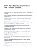 NAUI Open Water Scuba Diver Exam with Complete Solutions