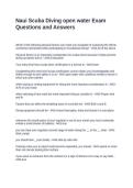 Naui Scuba Diving open water Exam Questions and Answers