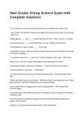 Naui Scuba Diving Science Exam with Complete Solutions