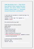 UAMS Microbiology Exam 1 &vert;&vert; Most Recent  Exam 2026-2027 Actual Complete Real Exam  Questions And Correct Answers &lpar;Verified  Answers&rpar; Already Graded  A&plus; &vert; Guaranteed  Success&excl;&excl; Newest Exam &vert; Just Released&excl;&excl;