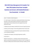 WGU D099 Sales Management OA Complete Test Bank 2026 Update Actual Exam Complete Questions and Answers with Detailed Rationales &ndash; Pass Guaranteed &ndash; A&plus; Graded