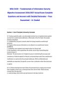 WGU D430 &ndash; Fundamentals of Information Security Objective Assessment 2026&sol;2027 Actual Exam Complete Questions and Answers with Detailed Rationales &ndash; Pass Guaranteed &ndash; A&plus; Graded