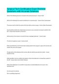 Surgical Tech Certification Exam Revision Questions with Accurate Solutions