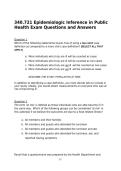 340&period;721 Epidemiologic Inference in Public Health Exam Questions and Answers