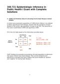 340&period;721 Epidemiologic Inference in Public Health I Exam with Complete Solutions