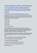 Defense Acquisition University CLC 222 Lesson 4 &ndash; Post-Award Orientation and Management &vert; 2026&sol;2027 COR Training Questions and Verified Answers