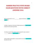 BARBER PRACTICE STATE BOARD EXAM QUESTIONS WITH CORRECT ANSWERS 2026