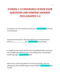FLORIDA 2-15 INSURANCE LICENSE EXAM QUESTIONS AND VERIFIED ANSWERS 2026 &lpar;GRADED A&plus;&rpar;